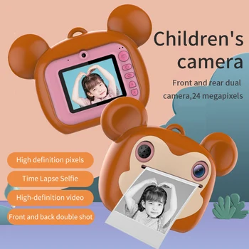 Камера мгновенной печати для детей, детская видео-фотокамера 1080P HD, игрушки, SD-карта, цифровая камера, игрушка для девочек