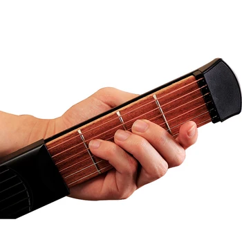 Карманная гитара, портативный карманный инструмент для занятий на акустической гитаре, гаджет, тренажер для аккордов, 6 струн, 6 ладов, модель для начинающих