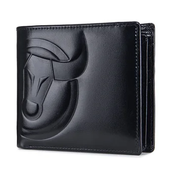 Классический Мужской кошелек с логотипом Big Cowhead 2023, высококачественный RFID-кошелек, портмоне, компактный Мини-держатель для карт, Кожаный бумажник для мужчин