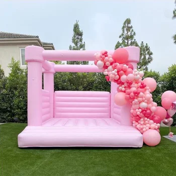 Коммерческий надувной розовый домик для прыжков, детский надувной замок для прыжков, открытый надувной свадебный батут для мероприятия