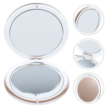 Компактное зеркальце с 10-кратной мини-лупой, складное круглое косметическое зеркальце в подарок