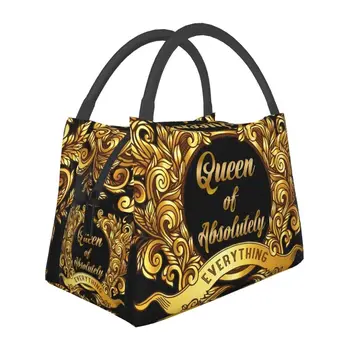 Королева Абсолютного золота, цветочная барочная термоизолированная сумка для ланча, женская сумка для ланча на открытом воздухе, для кемпинга, для путешествий, коробка для еды