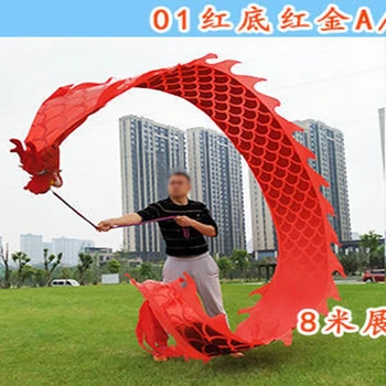 Костюм талисмана танца китайского дракона длиной 6 м с лентой для взрослых и детей, реквизит для мультяшной семьи, наряд для вечеринки, карнавала, фестиваля