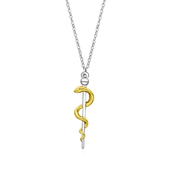Красивое медицинское ожерелье с подвеской в виде змеиного посоха Rongwo, подарочные украшения для доктора и медсестры