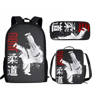 Крутой дизайн рюкзака для боевых искусств, модные школьные сумки для ДЗЮДО И КАРАТЭ для мальчиков-подростков, персонализированные сумки для студенческих книг с пакетом для ланча