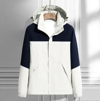 Куртка Мужская Весенне-осенняя тонкая 2023, Новый модный бренд, простая повседневная ветрозащитная водонепроницаемая однослойная куртка