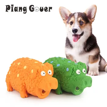 Латексная звуковая игрушка для собак-свиней, зеленое Оранжевое животное-питомец, пищащая игрушка