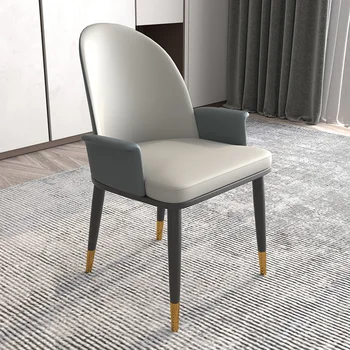 Легкие роскошные обеденные стулья, минималистичные современные минималистичные стулья для приема гостей и переговоров из углеродистой стали для домашнего использования