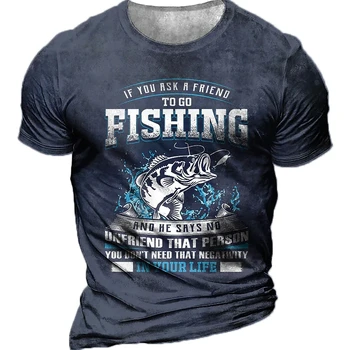 Летняя модная мужская футболка для рыбалки на открытом воздухе, Европа и Америка, Повседневный уличный стиль в стиле ретро, футболки с 3D принтом, круглый вырез, короткий рукав