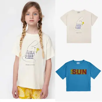 Летняя футболка для девочек, Футболки с короткими рукавами для мальчиков, детские рубашки с принтом, топы унисекс для детей, новая рубашка BC
