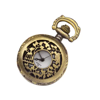 Лидер продаж, 100 шт./лот, винтажные кварцевые карманные часы с цветочным рисунком, ретро-часы-ожерелье, мужские женские подарочные часы Оптом
