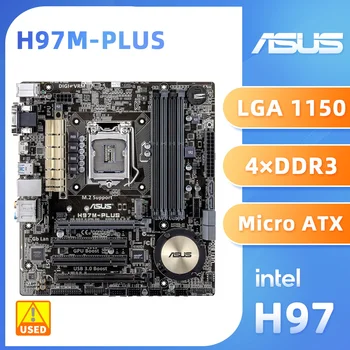 Материнская плата ASUS H97M-PLUS Intel H97 LGA 1150 Материнская плата 4 × DDR3 32 ГБ PCI-E 3.0 M.2 USB3.0 Micro ATX для Core i7 /i5 /i3 / cpu