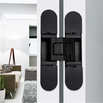 Матовый черный 3D Регулируемый Самозакрывающийся Гидравлический скрытый дверной шарнир Мягкое закрытие Скрытый дверной шарнир на 180 градусов