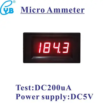 Микроамперметр DC 200uA Измеритель Тока СВЕТОДИОДНЫЙ Цифровой Амперметр DC Amp Панельный Измеритель Напряжения питания DC5V Тестер Тока Amp Тестер
