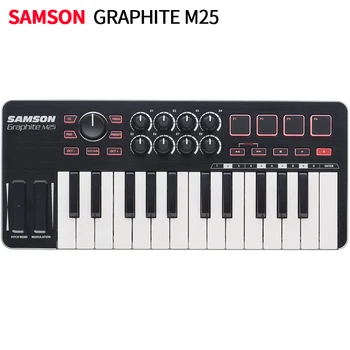 Мини-USB MIDI-контроллер Samson GRAPHITE M25 25 клавиш для клавиатуры ipad, портативной для выступлений аранжировщика
