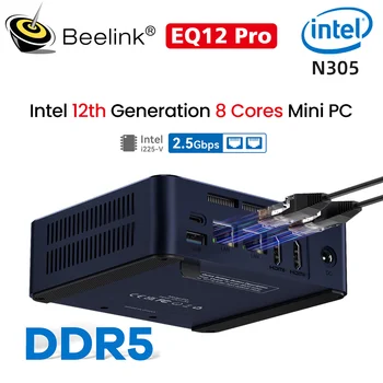 Мини-ПК Beelink EQ12 Pro 12-го поколения Intel Core i3 N305 N100 16GB DDR5 500GB 1T PCle SSD Wifi6 BT5.2 2,5 Гбит/с Настольный Геймерский компьютер