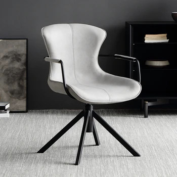 Минималистичный стул со спинкой в итальянском стиле, Современный простой бытовой обеденный стул, Настраиваемый стул для отдыха, Вращающаяся мебель
