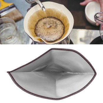 Многоразовый фильтр для переливания кофе Фильтр для кофе с мелкой сеткой из нержавеющей стали Капельный конус Безбумажный Универсальный фильтр для кофе