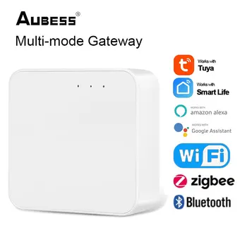 Многорежимный интеллектуальный шлюз Zigbee 3.0 Tuya, концентратор Wi-Fi Bluetooth, Мост для умного дома, пульт дистанционного управления для умной жизни Alexa Google Home