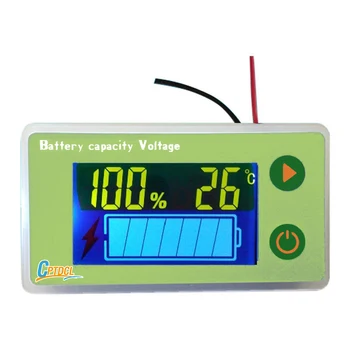 Многофункциональный 12 В-48 В ЖК-зеленый свинцово-кислотный измеритель емкости аккумулятора, Вольтметр с температурным дисплеем, монитор напряжения аккумулятора