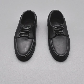 Модель обуви для мужского черного кожаного костюма в масштабе 1/6 для 12-дюймового корпуса DIY Accessories