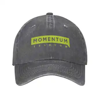 Модная качественная джинсовая кепка с логотипом Momentum Telecom, вязаная шапка, бейсболка