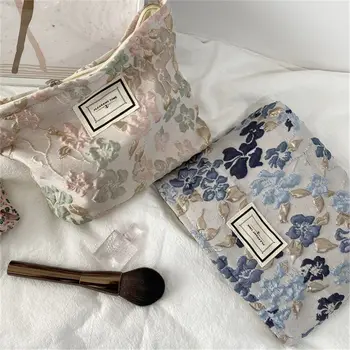 Модная Французская Косметичка С тисненым цветком, Простая Портативная сумка для отдыха с принтом для мобильного телефона, Прогулочная сумка для рук