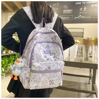 Модный рюкзак, школьная сумка для девочек, большой емкости, легкий нейлоновый рюкзак для путешествий, рюкзак для студентов колледжа, сумки для ноутбуков