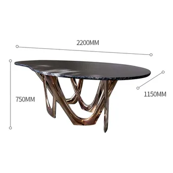 Мраморный дизайн с ощущением высокого постмодернистского освещения обеденные столы, стулья, прямоугольные мраморные столешницы, столы из массива дерева