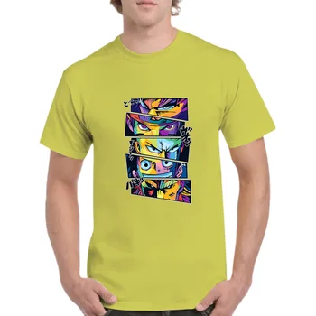Мужская футболка большого размера Four Seasons fashion casual sports с 2D принтом аниме для взрослых с воротником-стойкой, коротким рукавом, свободная и удобная