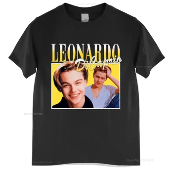 Мужская футболка, винтажная футболка Леонардо Ди Каприо, женская футболка, хлопковая футболка, мужская летняя модная футболка, размер евро