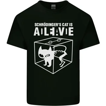 Мужская хлопковая футболка Schrodingers Cat Science Geek Nerd