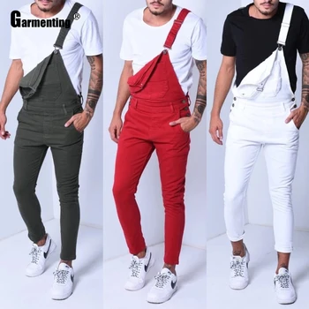 Мужские джинсы, комбинезон Demin, повседневные красно-черные комбинезоны, Обтягивающие комбинезоны, цельные панталоны для отдыха, большие размеры 3XL, мужская одежда 2021 г.