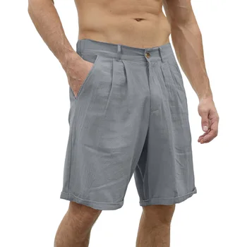 Мужские однотонные шорты, летняя пляжная одежда, мужские повседневные модные широкие короткие брюки