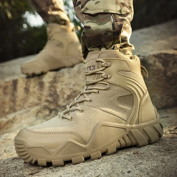 Мужские тактические ботинки, армейские ботинки, мужская военная непромокаемая рабочая обувь для пустыни, обувь для скалолазания, походная обувь, мужские уличные ботинки по щиколотку