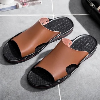 Мужские тапочки большого размера 48 на лето, суперлегкие уличные нескользящие мужские сандалии, Дышащая модная пляжная обувь для мужчин высокого качества