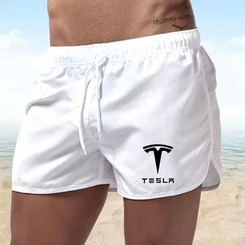 Мужские шорты Tesla, Летние купальники, мужские купальники, плавки, боксеры, короткие Сексуальные пляжные шорты, доска для серфинга, мужская одежда, брюки