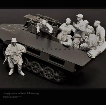 Наборы моделей солдатиков из смолы 1/35, бесцветные и собранные самостоятельно (8 шт.) A-1365