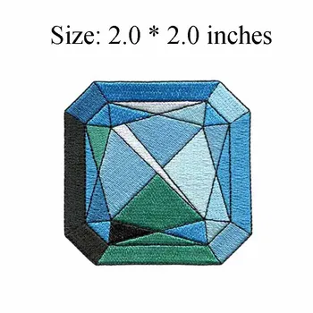 Нашивка с вышивкой синими бриллиантами шириной 2,0 дюйма из джерси/гладь на подложке/точная