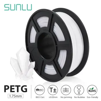 Нить для 3D-принтера SUNLU 1 КГ PETG 1,75 мм ± 0,02 мм, 1 кг/2,2 фунта, 3D Материал PETG Для 3D-принтера, высокая прозрачность и хороший блеск