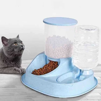 НОВАЯ автоматическая кормушка для кошек двойного назначения большой емкости объемом 4 л с дозатором воды, миска для корма для собак, поилка для кошек