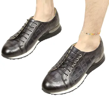 Новая мужская кожаная повседневная обувь ручной работы, Оксфорд с круглым носком, Дышащая, на шнуровке, Удобная мужская обувь для взрослых