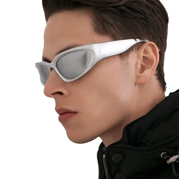 НОВЫЕ модные солнцезащитные очки с оберткой, овальные темные винтажные солнцезащитные очки для мужчин и женщин, очки для занятий спортом на открытом воздухе, очки UV400