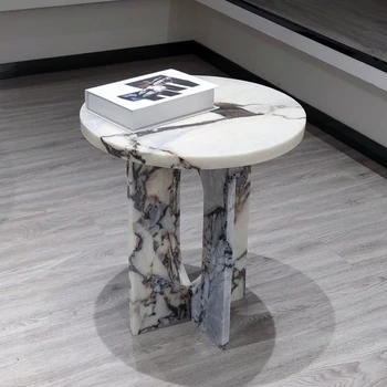 Новые роскошные боковые столики в итальянском стиле, минималистичная гостиная, квадратный столик из натурального мрамора оптом