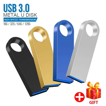 Новый USB Флэш-накопитель 64 ГБ Металлический Ключ Флешка 64 ГБ 32 ГБ 16 ГБ 8 ГБ Водонепроницаемый Флеш-накопитель USB 3,0 USB-Накопитель Memory Stick USB Flashdisk