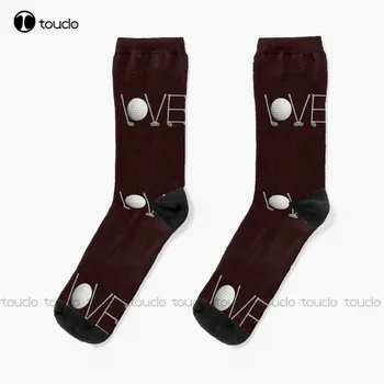 Новый классический дизайн Love Golf С клюшками для гольфа Подарочные носки Спортивные носки Персонализированные Пользовательские Носки для взрослых Унисекс Популярные Подарки