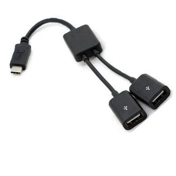 Новый тип C OTG USB 3.1 Штекер к Dual 2.0 Штекер OTG Charge 2-Портовый Кабель-концентратор Y-разветвитель