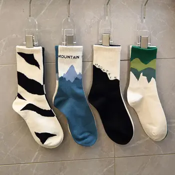 Носки до середины бедра женские пары, нишевые носки корейской индивидуальности tide, содержащие хлопчатобумажные спортивные носки, мужские носки