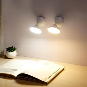 Ночник с датчиком движения CoRui, вращающийся на 360 °, зарядка через USB, автоматическое распознавание стены шкафа, светодиодный ночник, прикроватная лампа, лампа для чтения