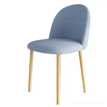 Обеденный стул в скандинавском минималистичном стиле, хлопчатобумажный для макияжа и маникюра, со спинкой, ресторанный стул, мебель из розового дерева для дома, стул